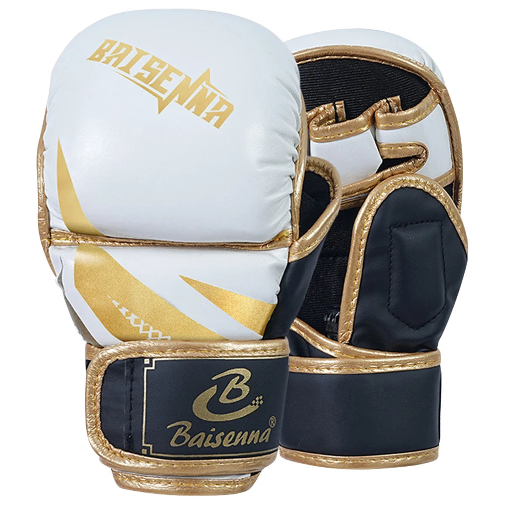 Half Finger Boxing Gloves PU Leather Heavy Punching Bag Gloves Kickboxing Gloves Boxing Training Accessories for Adult Children