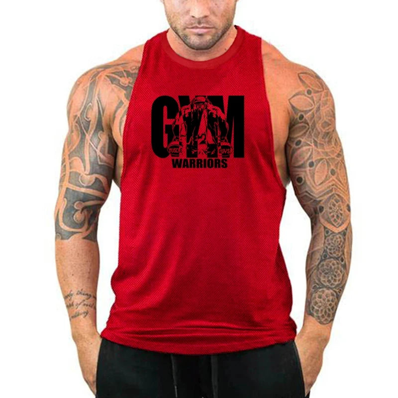 Gym Bodybuilding Workout Muscle Tank Tops Summer Cool Cotton Breathable Sleeveless T-Shirts Mens Fitness Running Sport Singlets