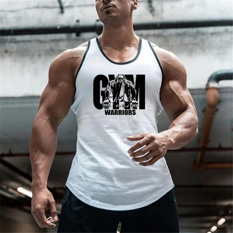 Gym Bodybuilding Workout Muscle Tank Tops Summer Cool Cotton Breathable Sleeveless T-Shirts Mens Fitness Running Sport Singlets