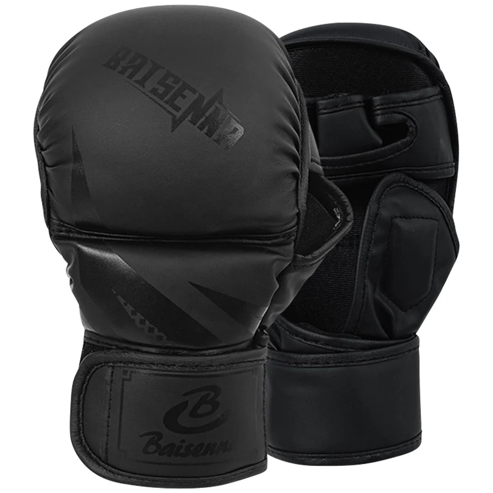 Half Finger Boxing Gloves PU Leather Heavy Punching Bag Gloves Kickboxing Gloves Boxing Training Accessories for Adult Children