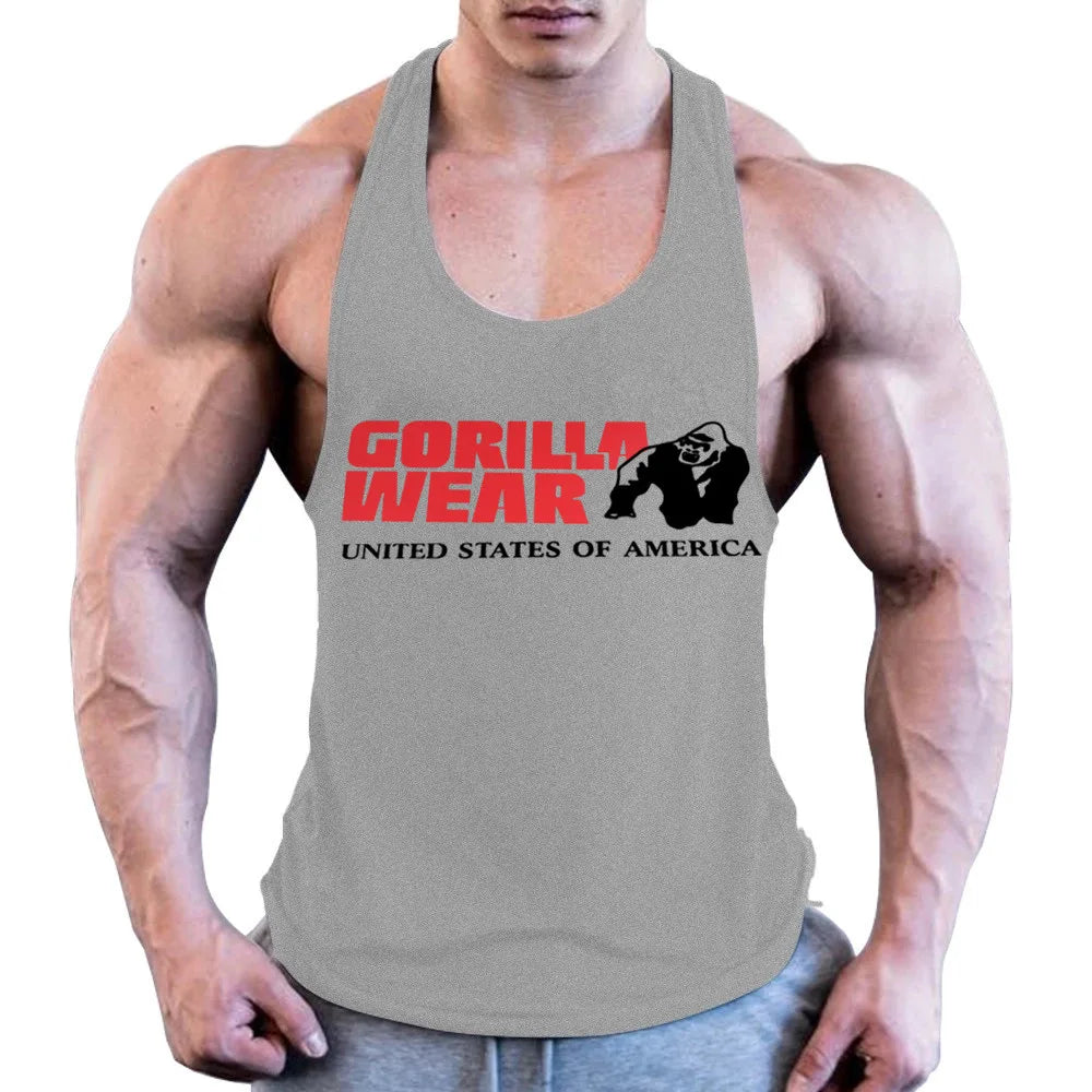 Gym Bodybuilding Workout Muscle Tank Tops Summer Cool Cotton Breathable Sleeveless T-Shirts Mens Fitness Running Sport Singlets