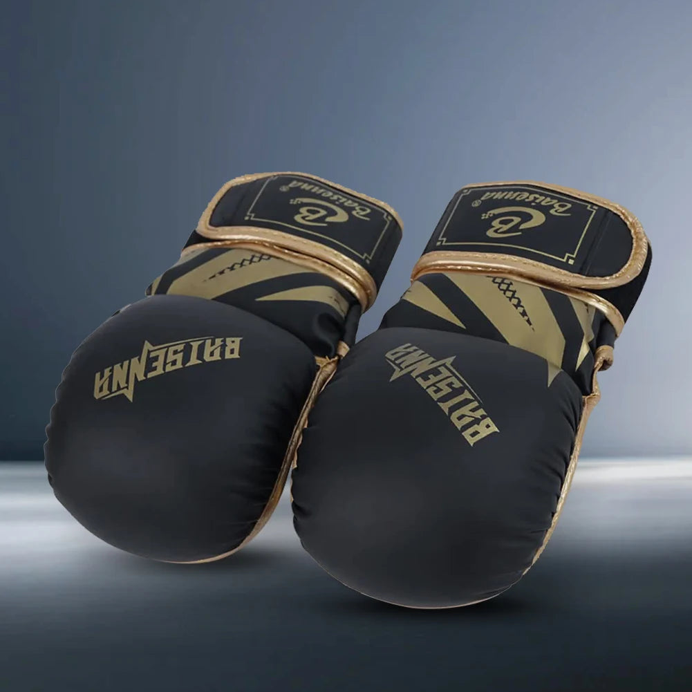 Half Finger Boxing Gloves PU Leather Heavy Punching Bag Gloves Kickboxing Gloves Boxing Training Accessories for Adult Children